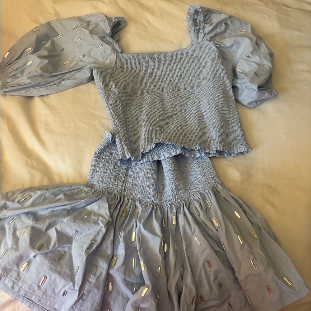 Queen of sparkles baby blue set